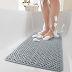 non-slip shower mat with suction cups in dark gray