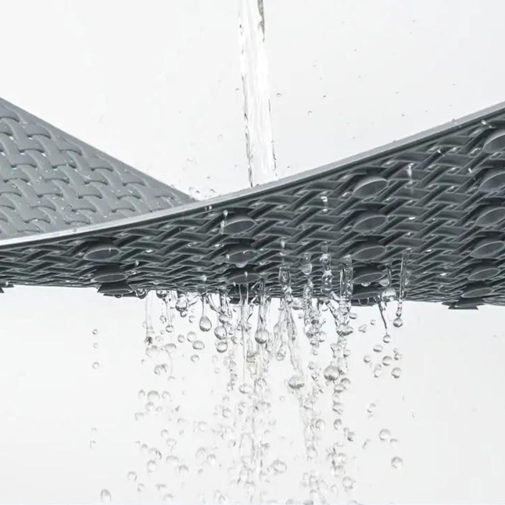 non-slip shower mat with suction cups in dark gray