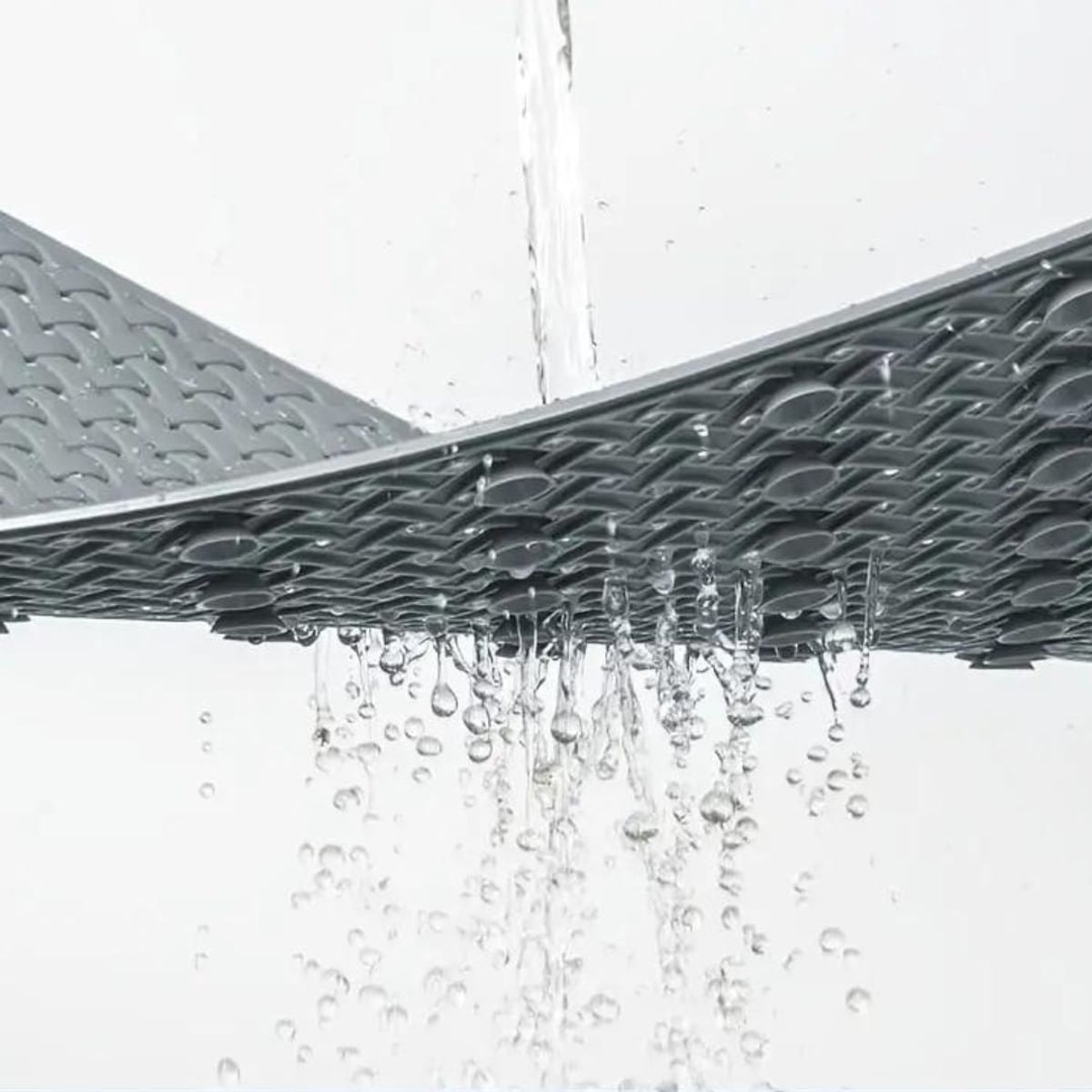 non-slip shower mat with suction cups in dark gray