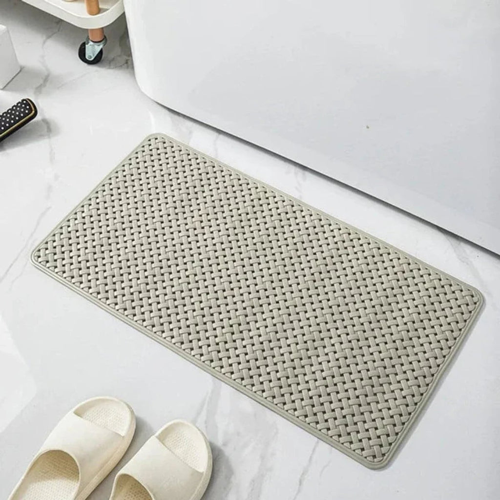 non-slip shower mat with suction cups in earth tone