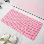 non-slip shower mat with suction cups in pink