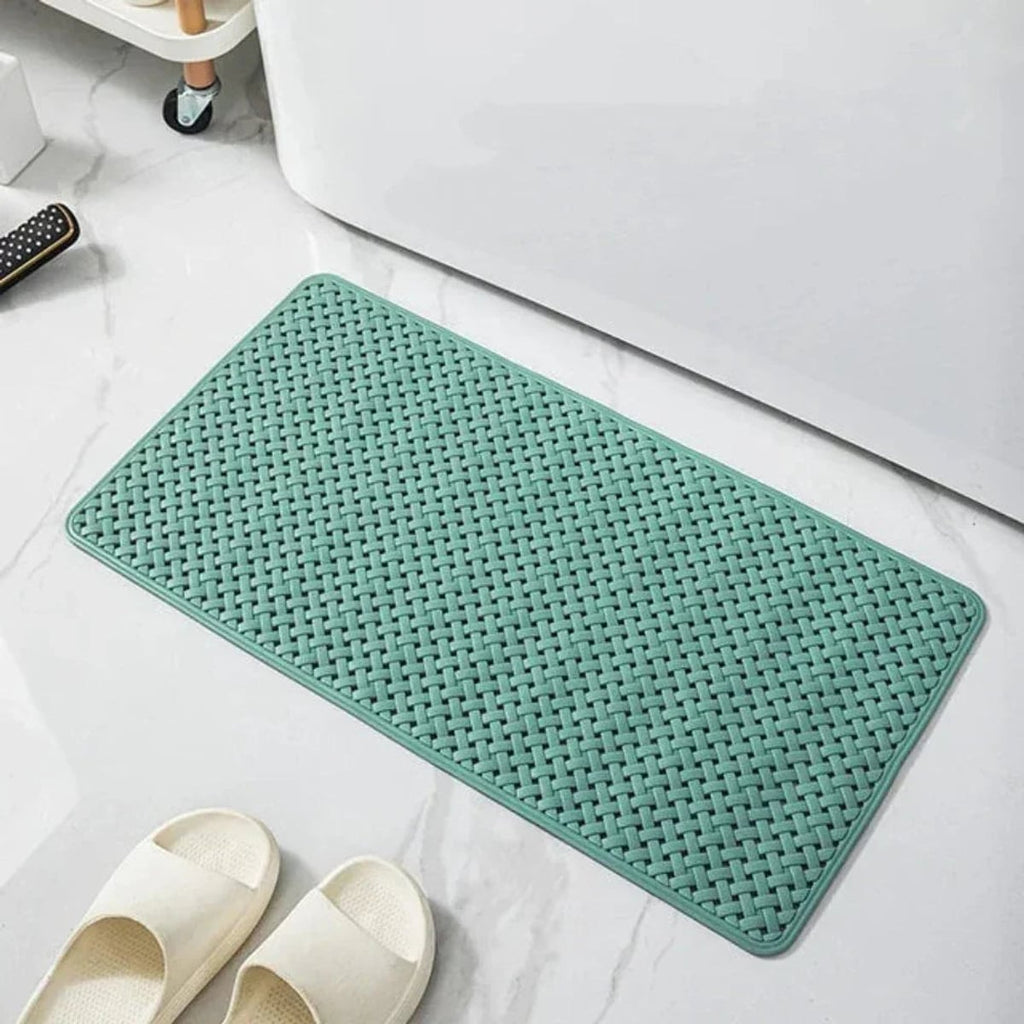 non-slip shower mat with suction cups in green