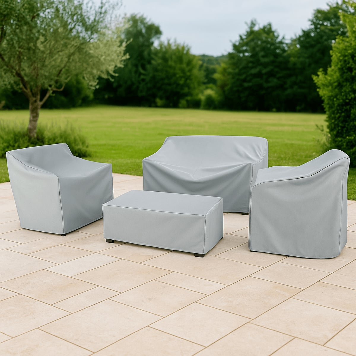 outdoor furniture cover set in silver