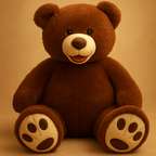 oversized giant plush teddy bear in brown