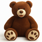 oversized giant plush teddy bear in brown
