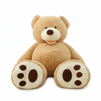 oversized giant plush teddy bear in light brown