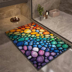 pebble print bath mat with anti-slip backing in 12
