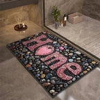 pebble print bath mat with anti-slip backing in 11
