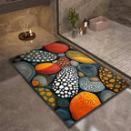 pebble print bath mat with anti-slip backing in 15