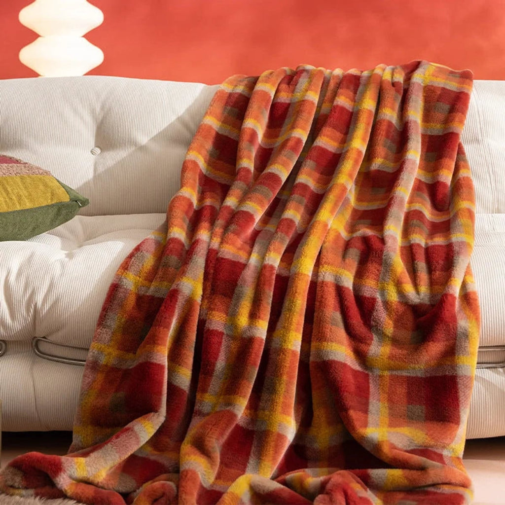 plaid fleece throw blanket