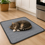quilted cooling pet mat in dark grey