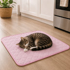 quilted cooling pet mat in pink