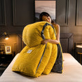 quilted duvet cover set with pillowcase in yellow