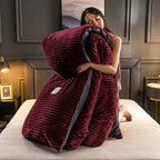 quilted duvet cover set with pillowcase in beige