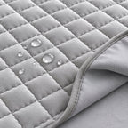 quilted fitted mattress protector in grey