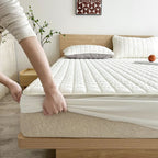 quilted fitted mattress protector in white