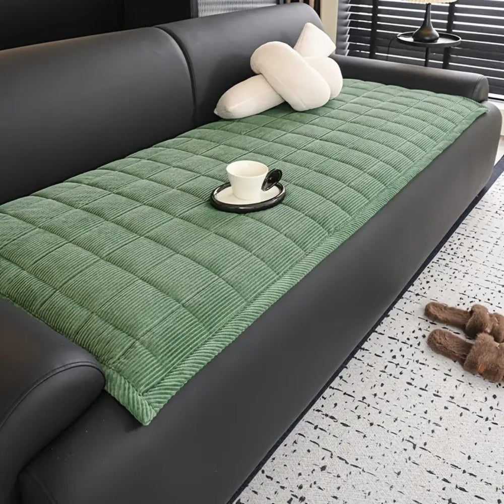 quilted non-slip sofa cover mat in forest haze