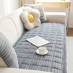 quilted plush sofa cover in cloud texture