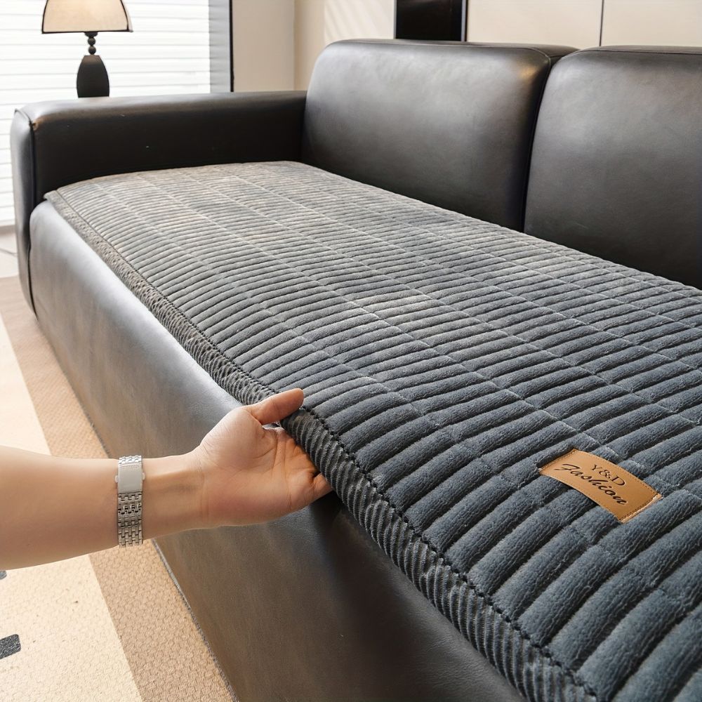 quilted sofa seat cover protector in slate grey