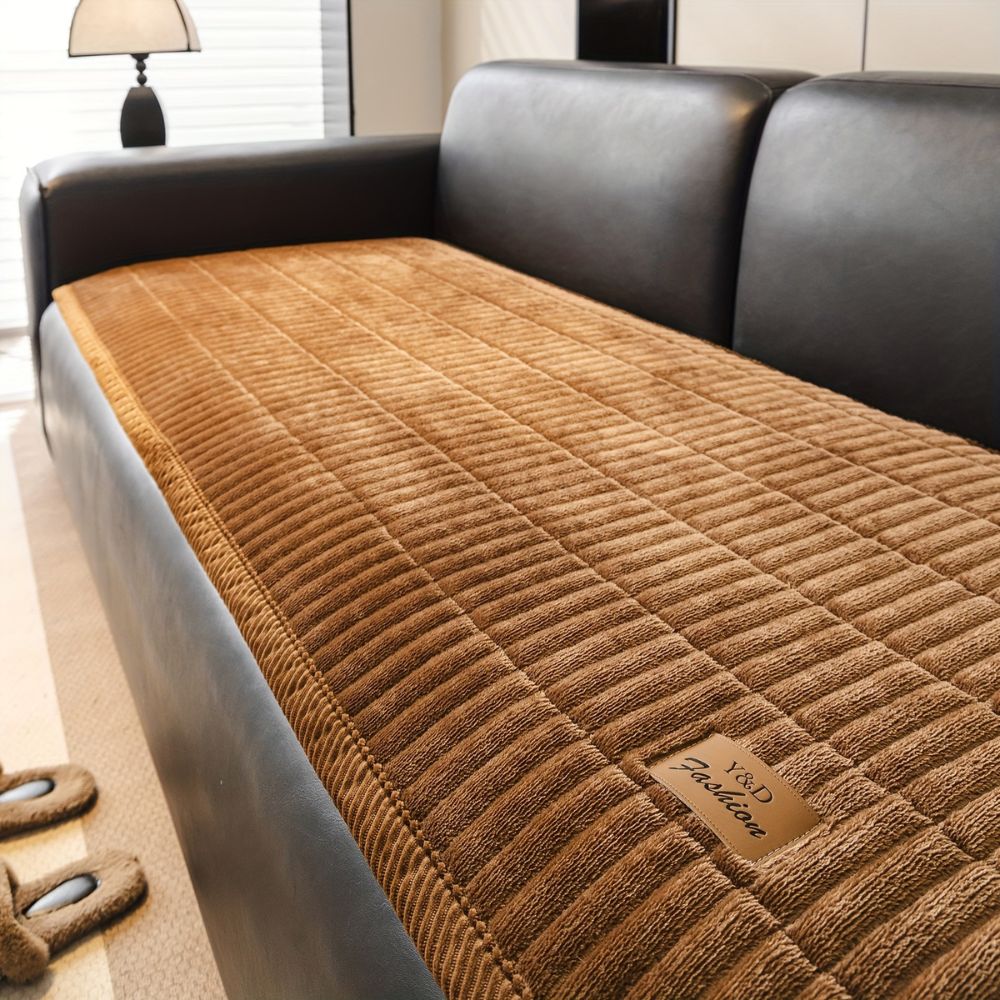 quilted sofa seat cover protector in golden amber