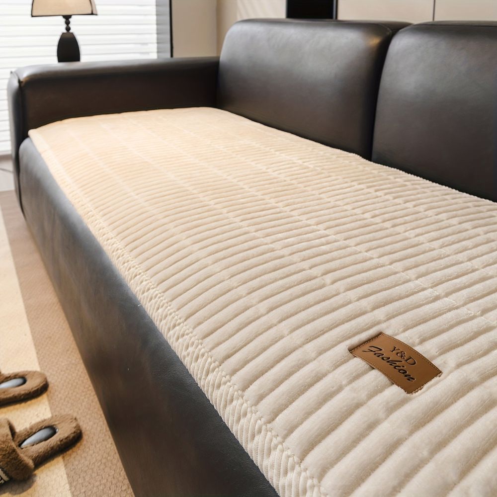 quilted sofa seat cover protector in luxe cream