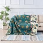 reversible boho bird throw blanket