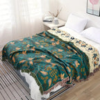reversible boho bird throw blanket