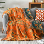 reversible boho floral throw