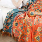 reversible boho floral throw