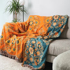 reversible boho floral throw
