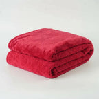 reversible sherpa fleece throw blanket in red
