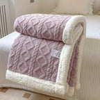 reversible sherpa throw blanket in passion purple