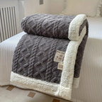 reversible sherpa throw blanket in charcoal