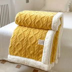 reversible sherpa throw blanket in golden sunrise