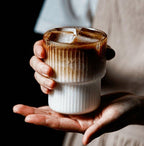 ribbed drinking glasses set in clear