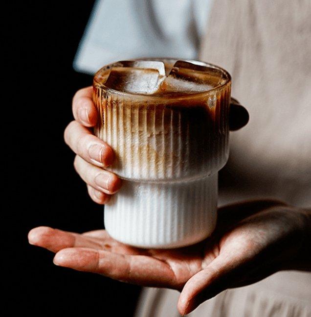 ribbed drinking glasses set in clear