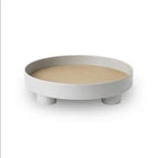 round footed decorative tray in grey