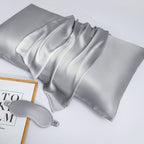 satin-finish pillowcases in silver