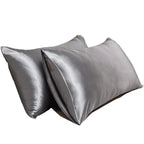 satin-finish pillowcases set of 2 in dark gray