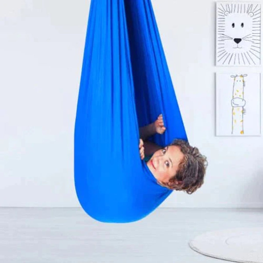 sensory swing for kids in dark blue