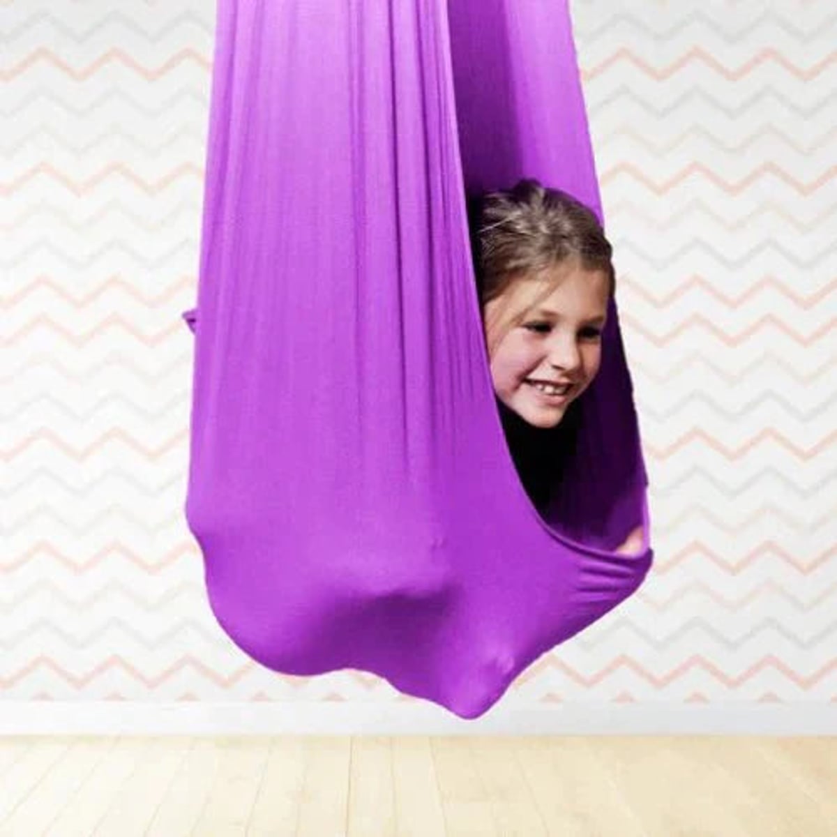 sensory swing for kids in purple