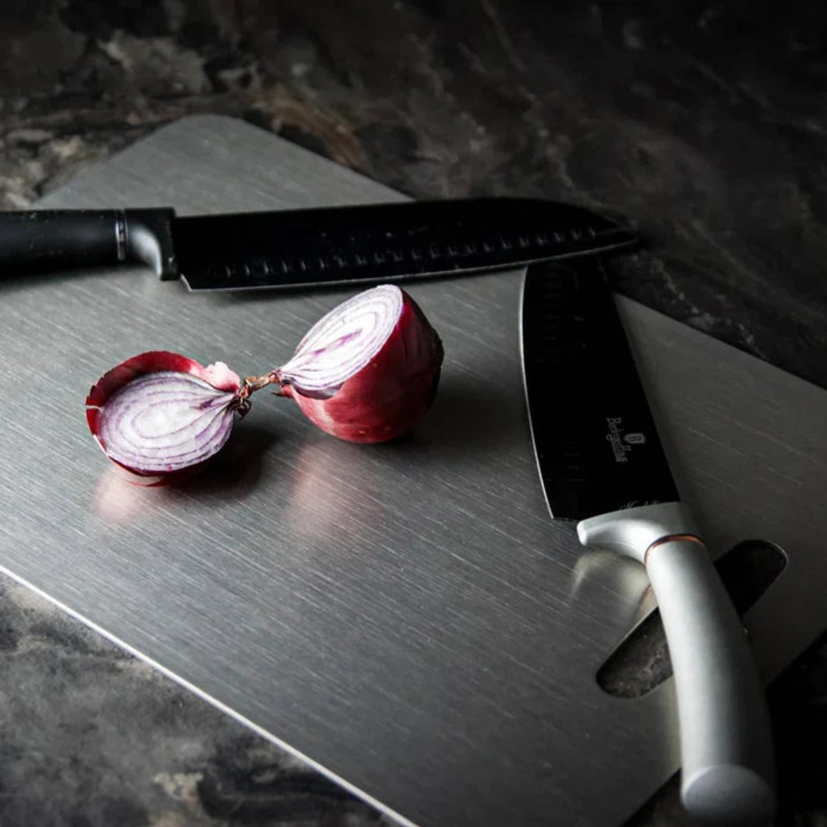 set of 2 brushed chopping boards