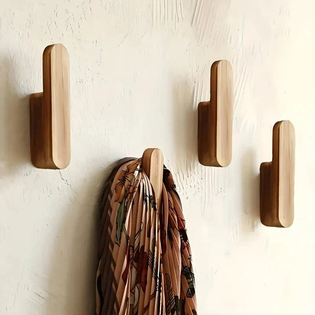 set of 4 wall-mounted coat hooks