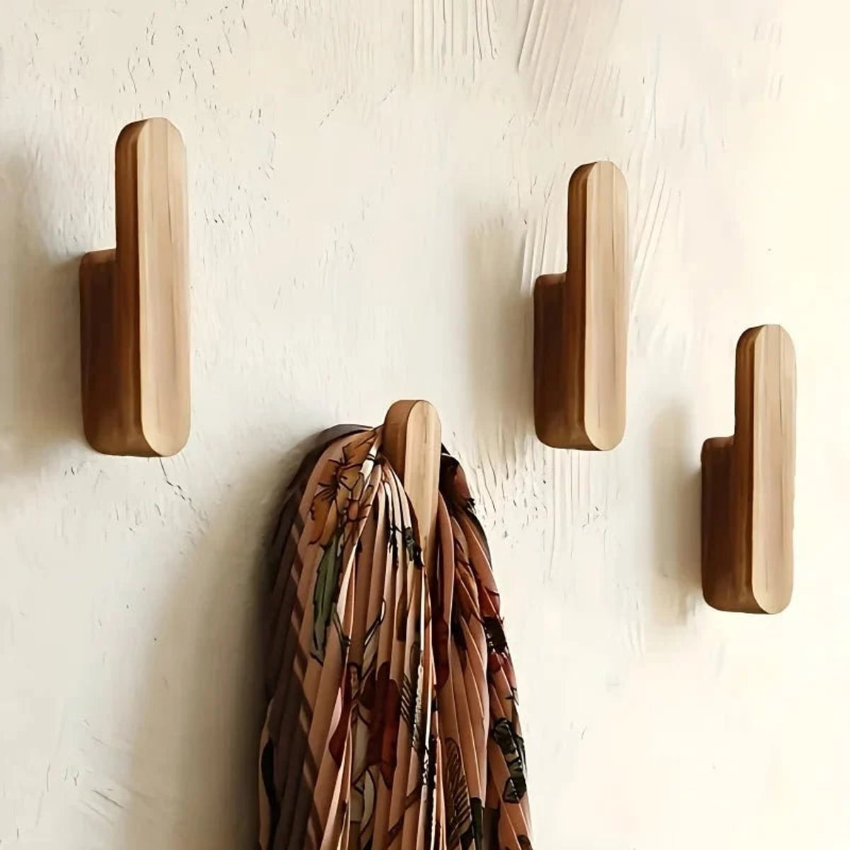 set of 4 wall-mounted coat hooks