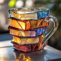 stacked books novelty mug