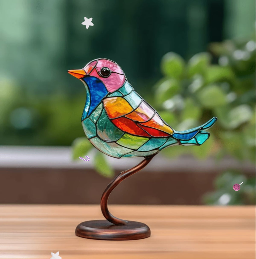 stained glass bird ornament
