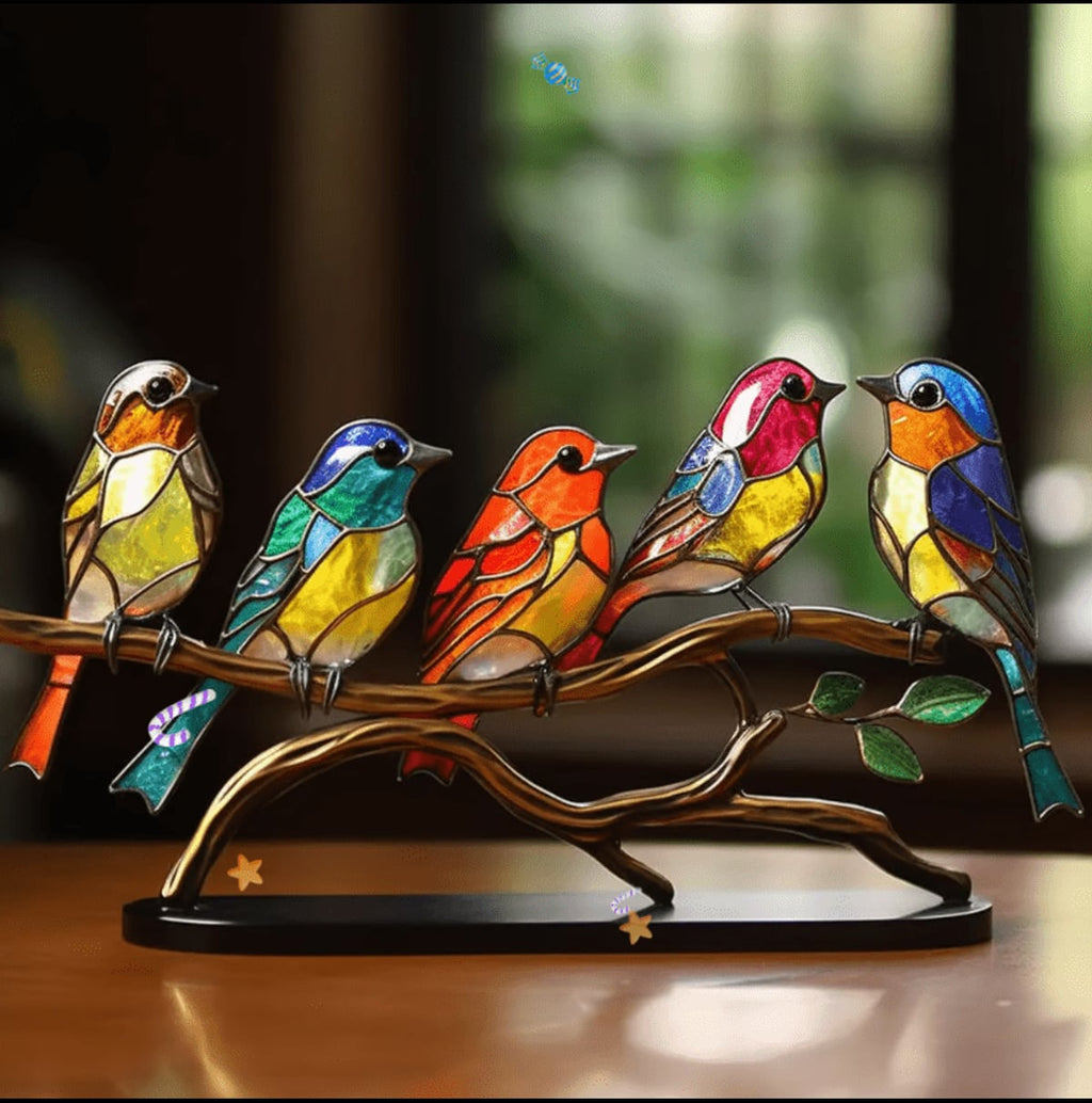 stained glass bird ornament