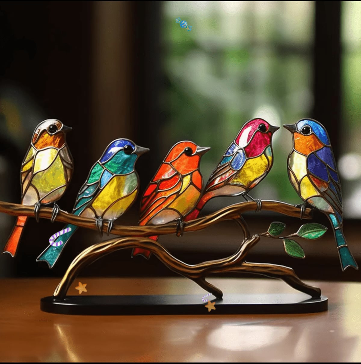 stained glass bird ornament