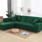 stretch corner sofa cover in black green