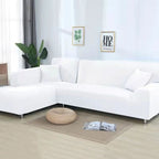 stretch corner sofa cover in white
